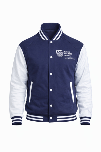 .Dark Blue Varsity Jacket.
